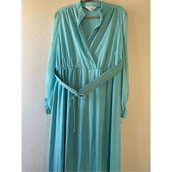 Vintage women’s 70s maxi gown size xl with waist‎ belt - Picture 2 of 9